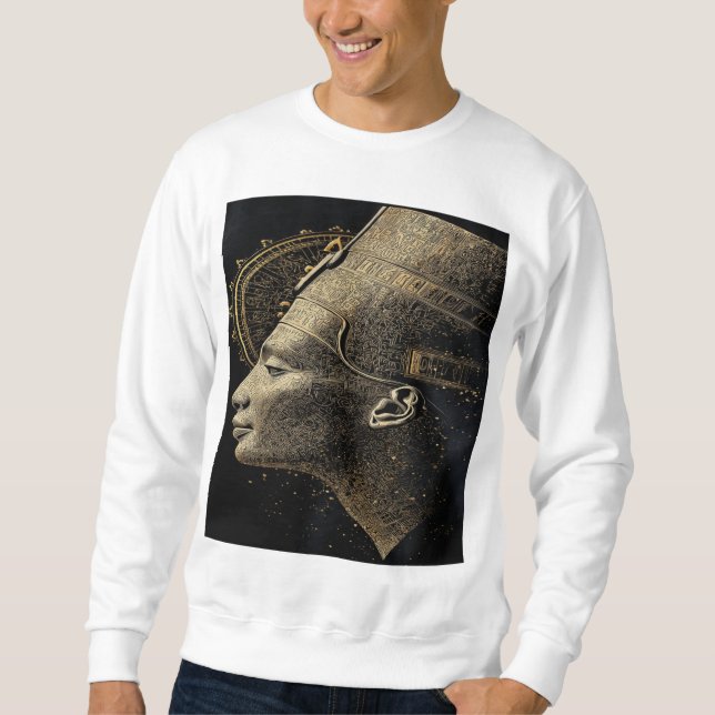 Nefertiti Modern Silhouette Line Art Sweatshirt (Front)