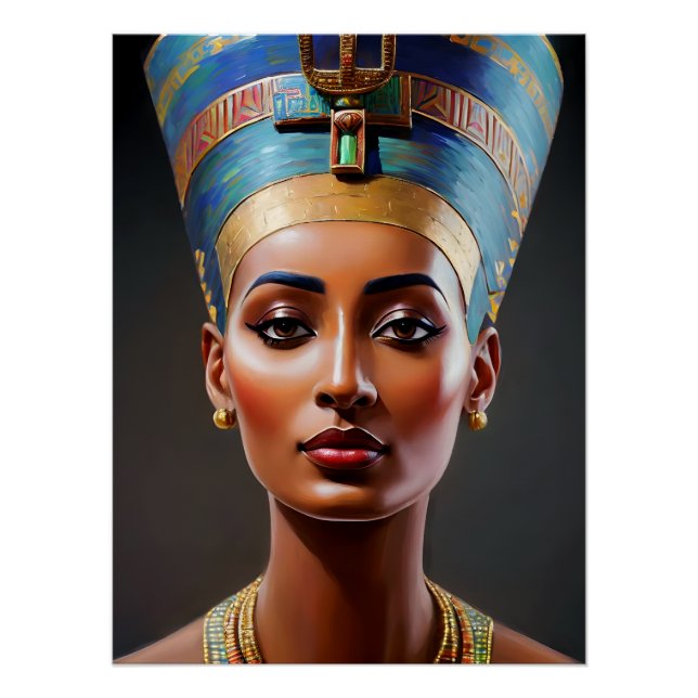 Nefertiti Portrait Original Art Poster (Front)
