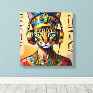 NEFERTITI QUEEN OF THE NILE-ABBYSINIAN CAT CANVAS PRINT