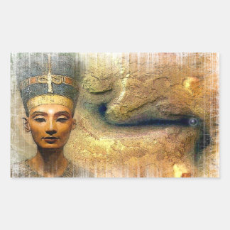 nefertiti rectangular sticker