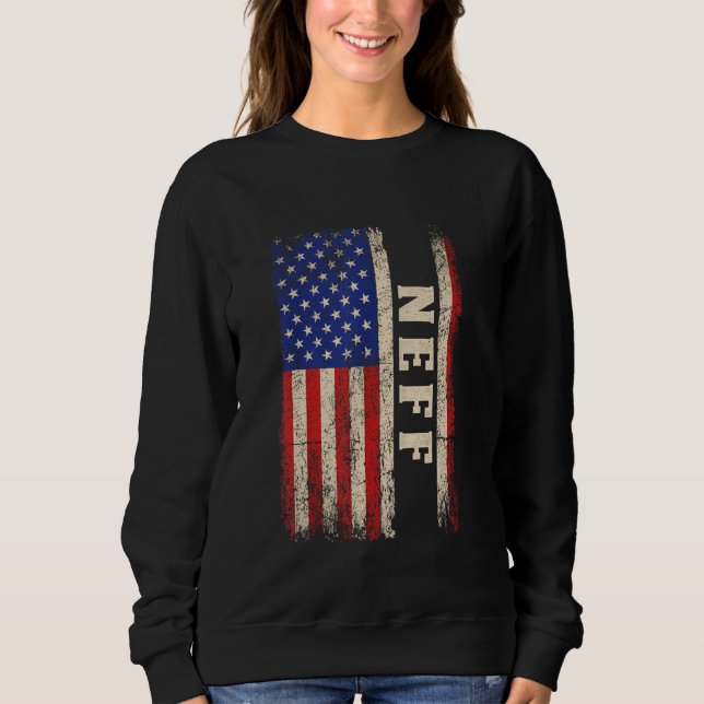 Neff Last Name Shirt Neff Name American Flag (Front)