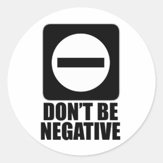 Negative 2 Black Classic Round Sticker