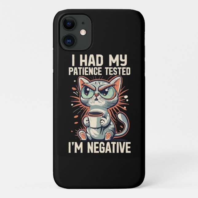 Negative Cat Case-Mate iPhone Case (Back)