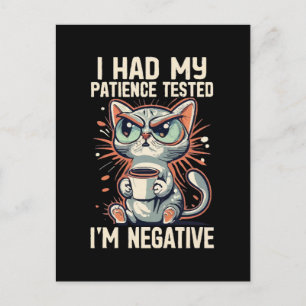 Negative Cat Postcard