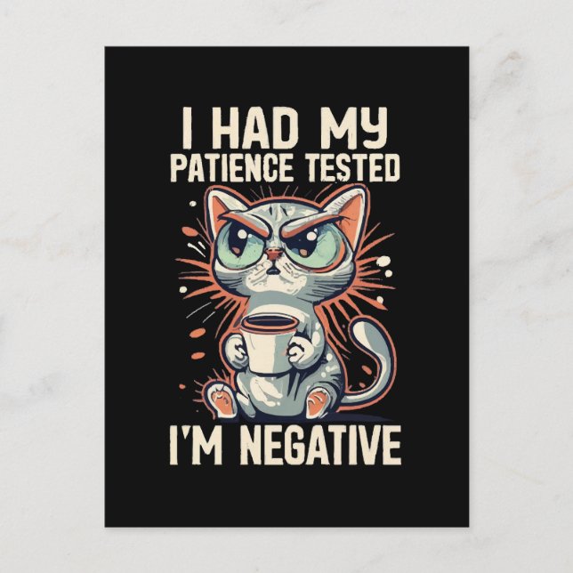 Negative Cat Postcard (Front)