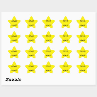 Negative COVID Yellow Star Sticker