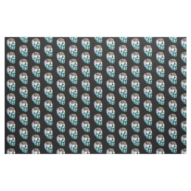 Negative image of a painted skull on fabric (Fat Quarter)