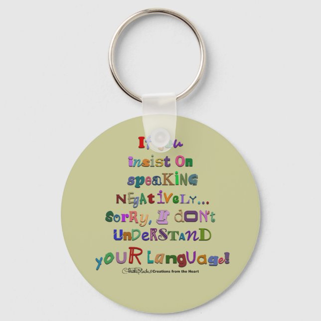 Negative Language Key Ring (Front)