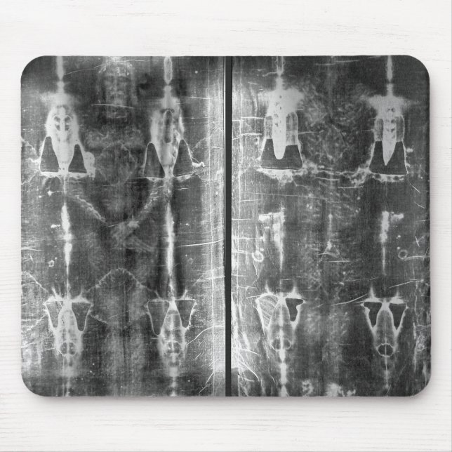 Negative Photo Shroud of Turin Crucifixion Mouse Pad (Front)