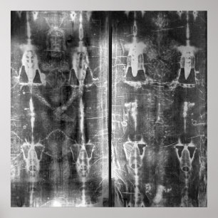 Negative Photo Shroud of Turin Crucifixion Poster