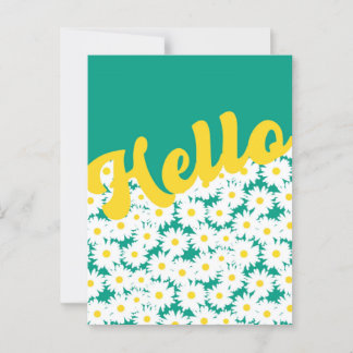 Negative Space Daisies Hello Thinking of You Postcard