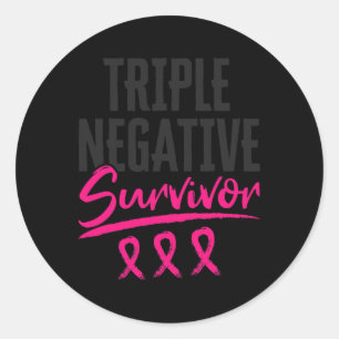 Negative Survivor Tnbc Breast Cancer Awareness Classic Round Sticker