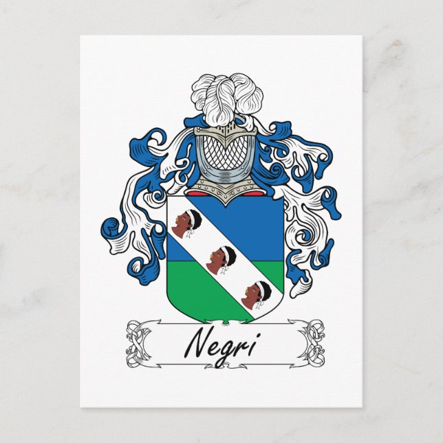 Negri Family Crest Postcard (Front)