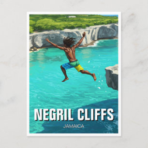 Negril Cliffs Jamaica Travel Postcard