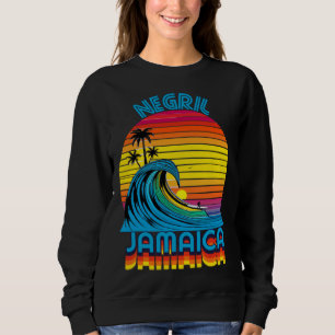 Negril Jamaica Retro Throwback Surf & Beach Souven Sweatshirt