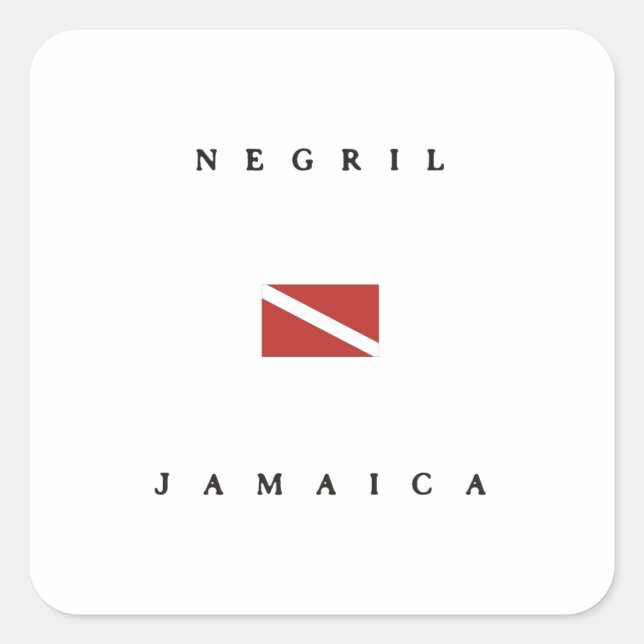 Negril Jamaica Scuba Dive Flag Square Sticker (Front)