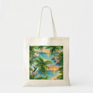 Negril Jamaica Tropical Sunset Palm Beach Tote Bag