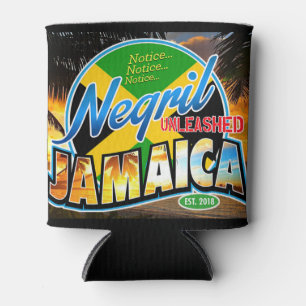 Negril unleashed Jamaica black logo can cosy Cooler