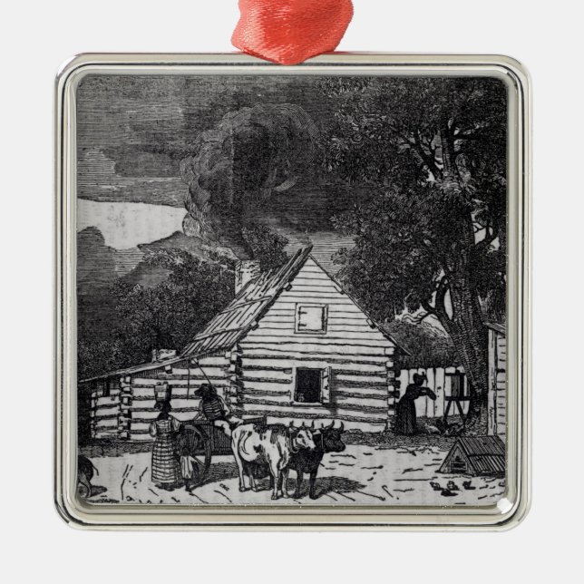 Negro Cabin Metal Tree Decoration (Front)