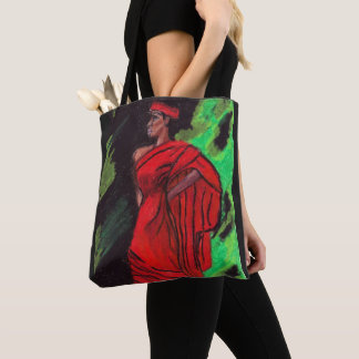 NEGRO WOMAN IN RED TOTE BAG