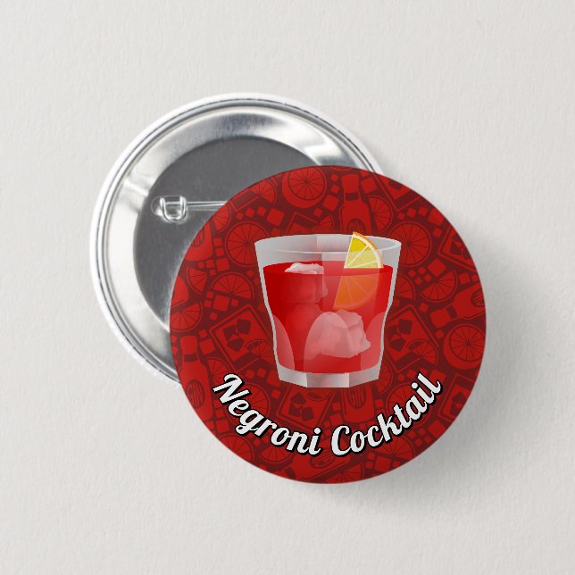 Negroni Cocktail 6 Cm Round Badge (Front & Back)