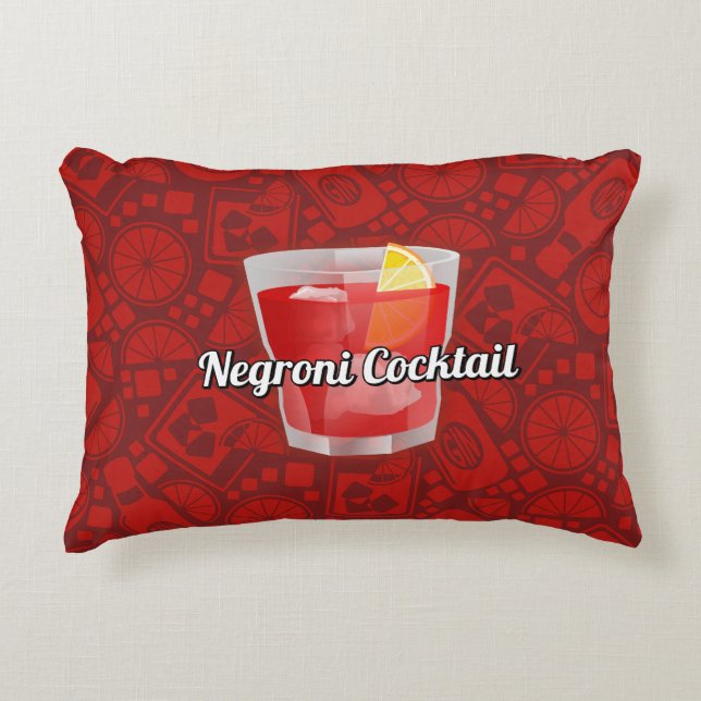 Negroni Cocktail Decorative Cushion (Front)