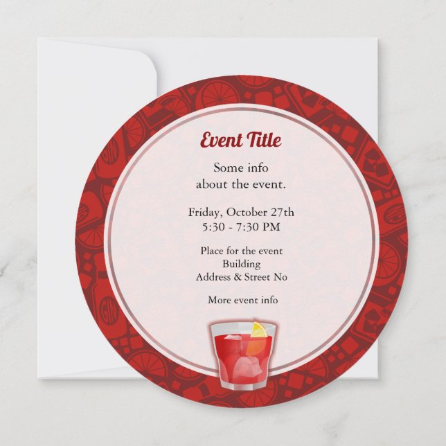 Negroni Cocktail Invitation (Back)