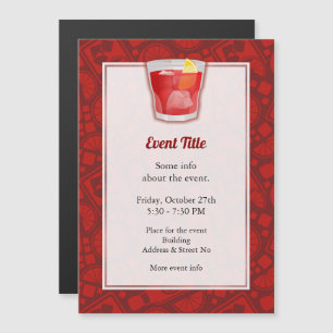 Negroni Cocktail Magnetic Invitation