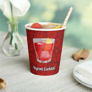 Negroni Cocktail Paper Cups