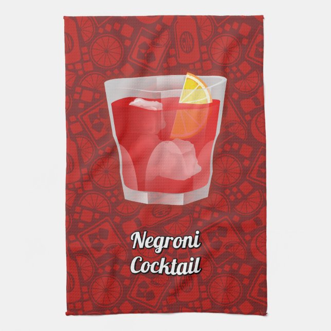 Negroni Cocktail Tea Towel (Vertical)