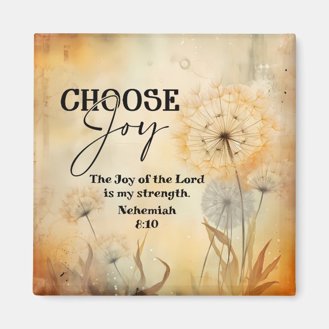 Nehemiah 8:10 Joy of the Lord Bible Dandelion  Magnet (Front)