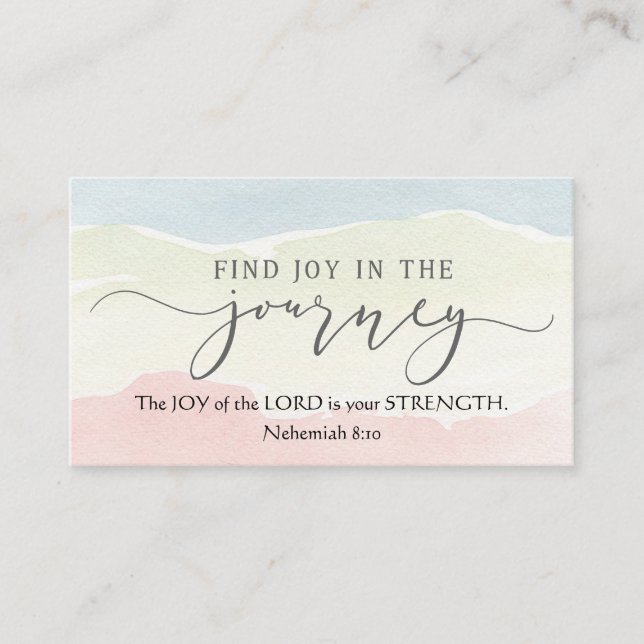 Nehemiah 8:10 Joy of the Lord is your Strength  Business Card (Front)