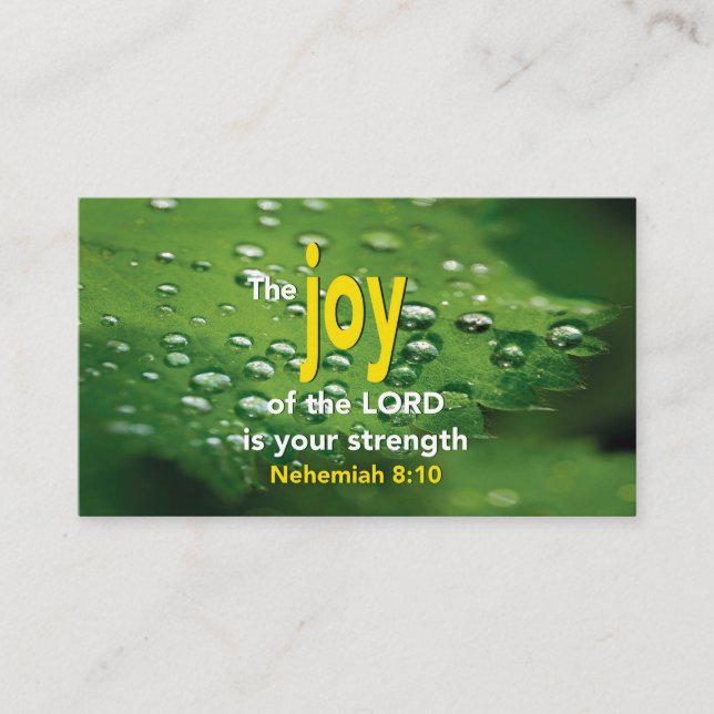 Nehemiah 8:10 | JOY OF THE LORD Scripture Business Card (Front)