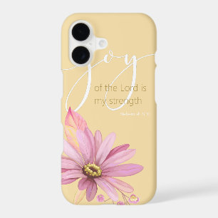 Nehemiah 8:10 Pink Watercolor Daisy