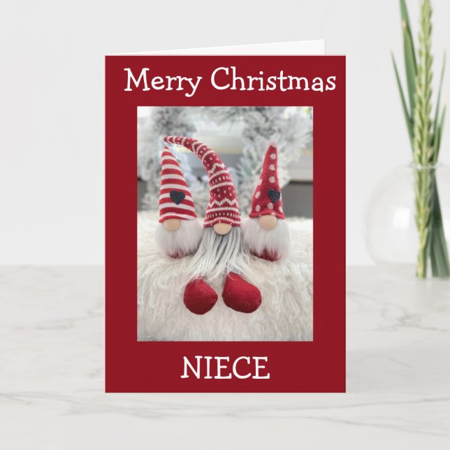 **NEICE** MERRY CHRISTMAS FROM GNOME HOLIDAY CARD (Front)