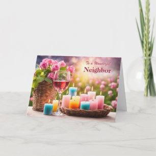 Neighbor Happy Mothers Day Pretty Wine Roses Holiday Card