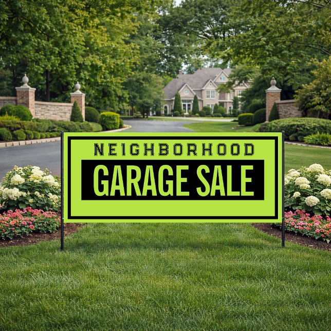 Neighborhood Garage Sale Banner 2.5' X 6' (Neighborhood Garage Sale Banner)
