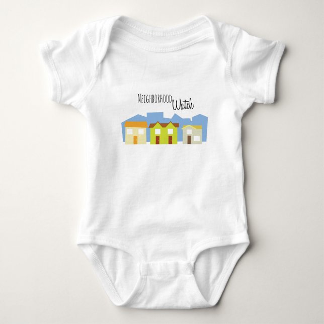 Neighborhood Watch Baby Bodysuit (Front)