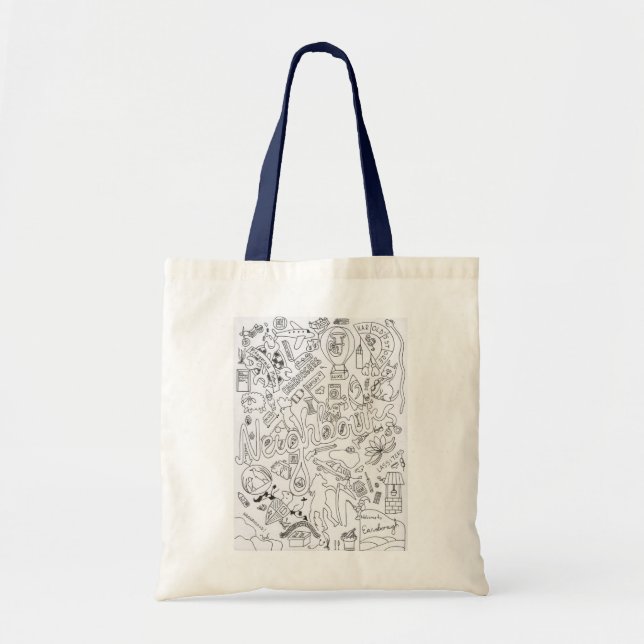 Neighbors doodle tote bag (Front)