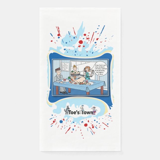 Neighbors For Dinner | Party Invitation Guest Napkin (Front)