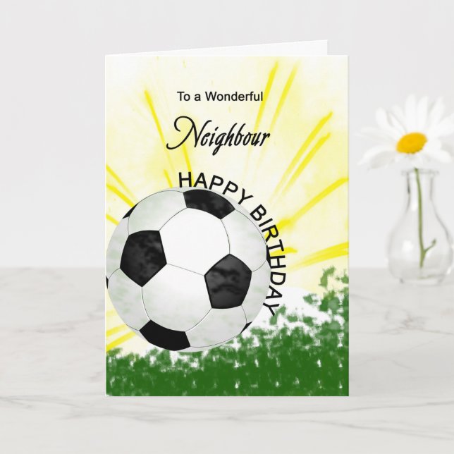 Neighbour Birthday Soccer Card (Small Plant)