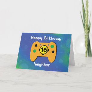 Neighbour Boy 16 Year Old Birthday Gamer Controlle Card