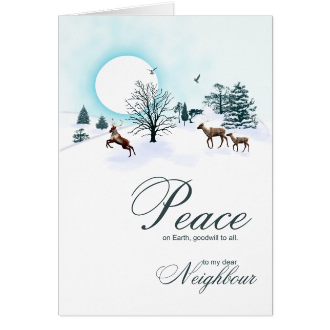 Neighbour, Christmas scene with reindeer (Front)