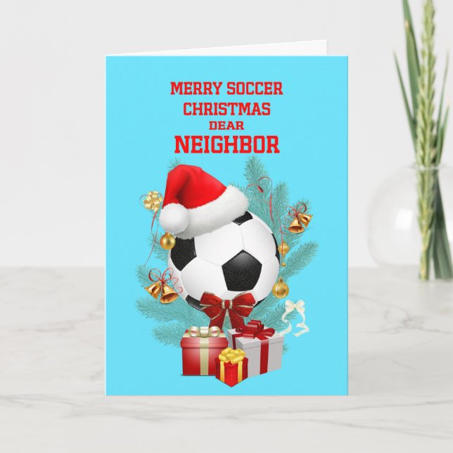 Neighbour Christmas Soccer Holiday Card (Front)