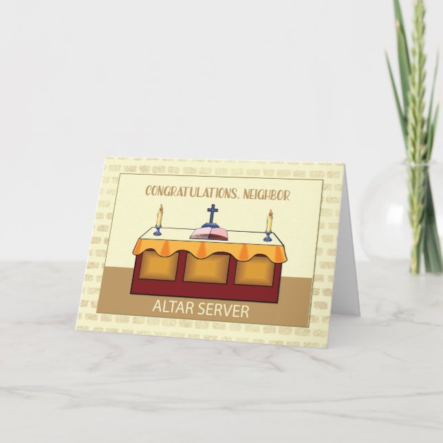 Neighbour Congratulations Catholic Altar Server Card (Front)