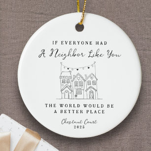 "Neighbour Like You" Personalised Custom Message Ceramic Tree Decoration