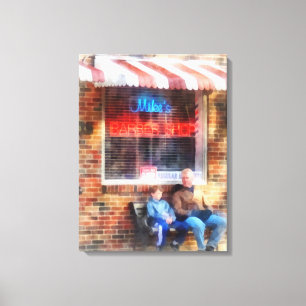 Neighbourhood Barber Shop Canvas Print