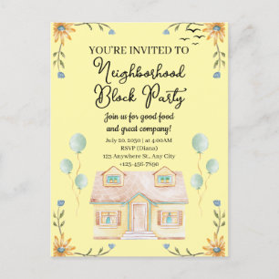 Neighbourhood Block Party Announcement Postcard