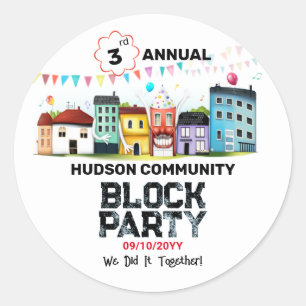 Neighbourhood Block Party Classic Round Sticker