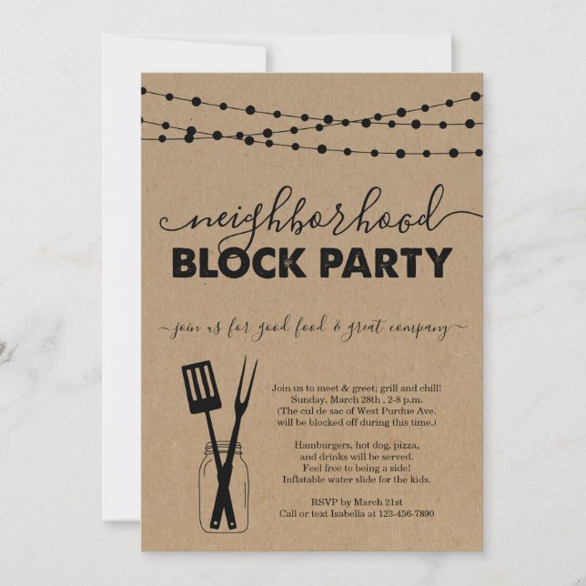 Neighbourhood Block Party Invitation (Front)